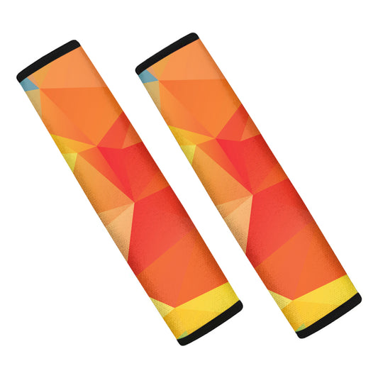 Abstract Polygonal Geometric Print Car Seat Belt Covers