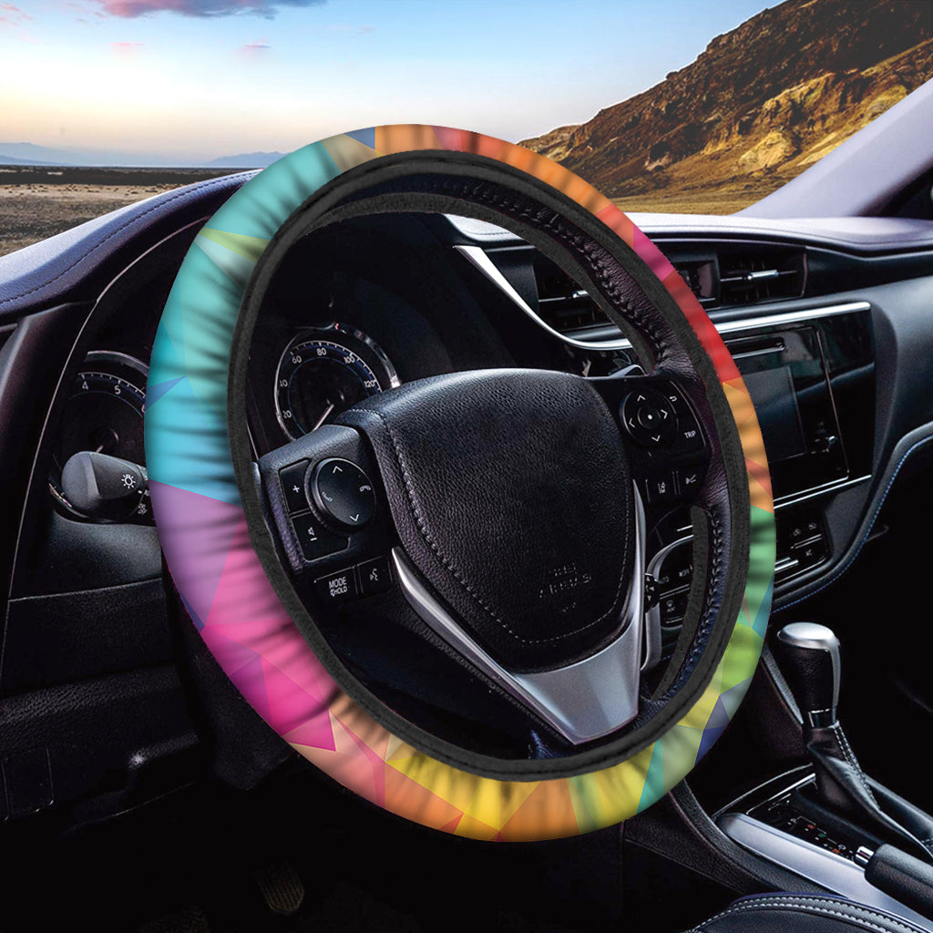 Abstract Polygonal Geometric Print Car Steering Wheel Cover