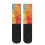 Abstract Polygonal Geometric Print Crew Socks