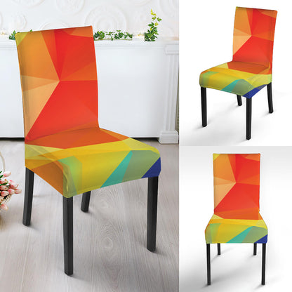 Abstract Polygonal Geometric Print Dining Chair Slipcover