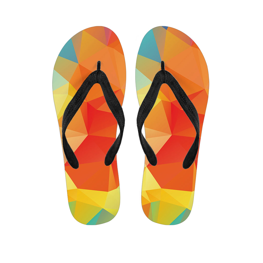 Abstract Polygonal Geometric Print Flip Flops