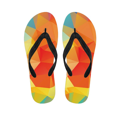 Abstract Polygonal Geometric Print Flip Flops