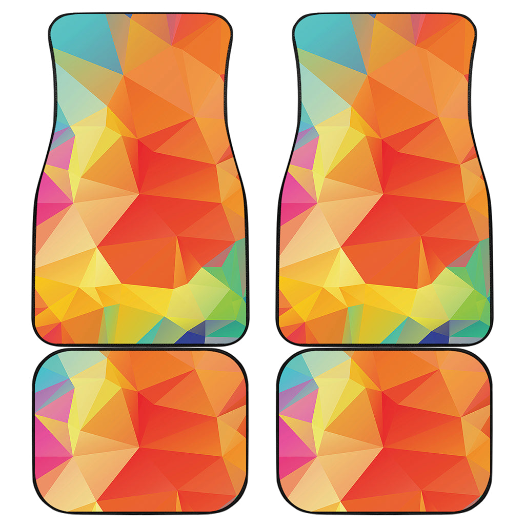 Abstract Polygonal Geometric Print Front and Back Car Floor Mats