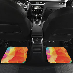 Abstract Polygonal Geometric Print Front and Back Car Floor Mats