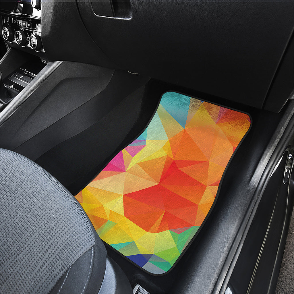 Abstract Polygonal Geometric Print Front and Back Car Floor Mats