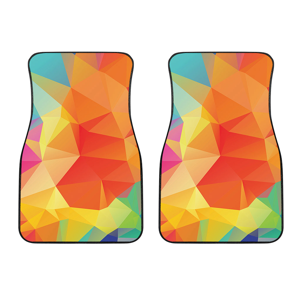 Abstract Polygonal Geometric Print Front Car Floor Mats