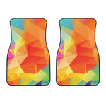 Abstract Polygonal Geometric Print Front Car Floor Mats