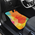 Abstract Polygonal Geometric Print Front Car Floor Mats