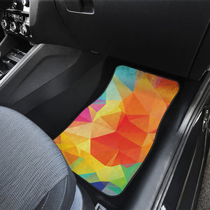 Abstract Polygonal Geometric Print Front Car Floor Mats