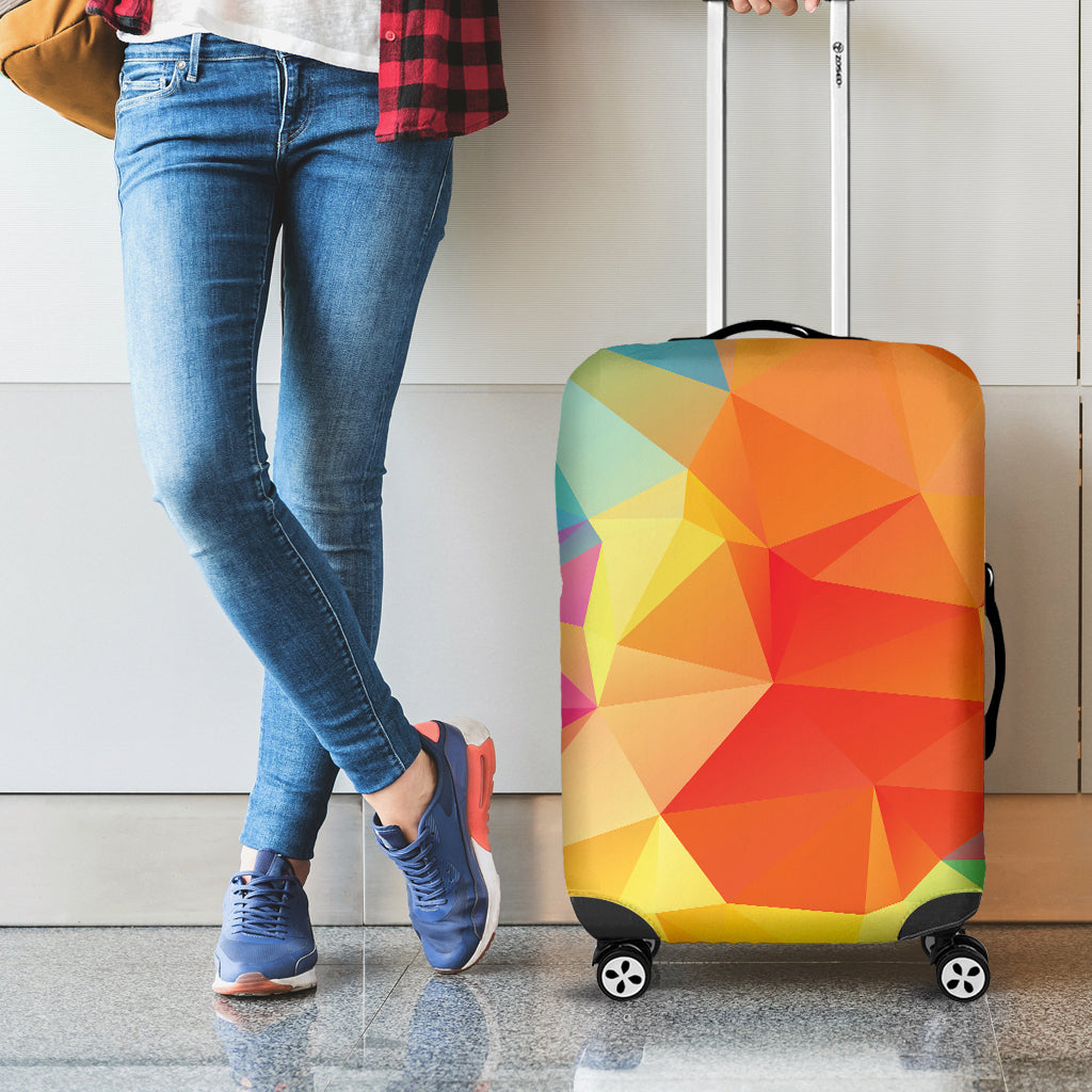 Abstract Polygonal Geometric Print Luggage Cover