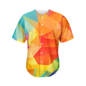 Abstract Polygonal Geometric Print Men's Baseball Jersey
