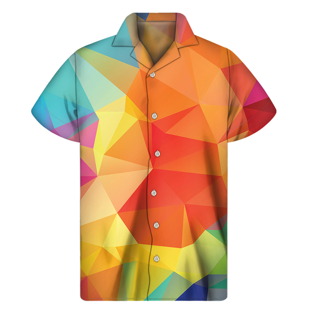 Abstract Polygonal Geometric Print Men's Short Sleeve Shirt