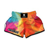 Abstract Polygonal Geometric Print Muay Thai Boxing Shorts