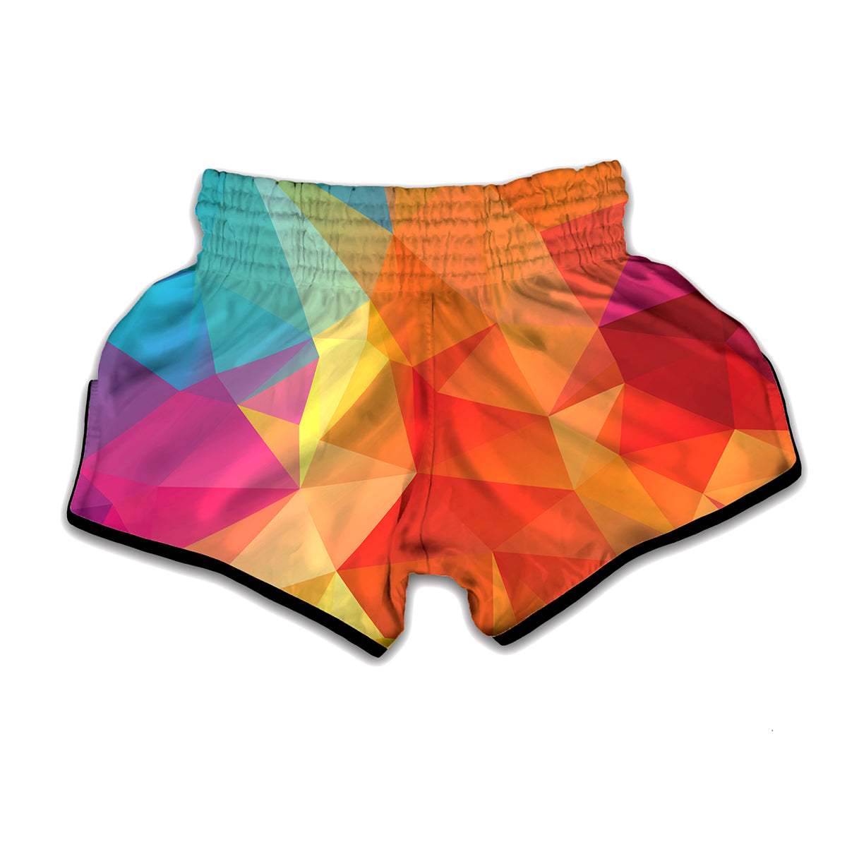 Abstract Polygonal Geometric Print Muay Thai Boxing Shorts