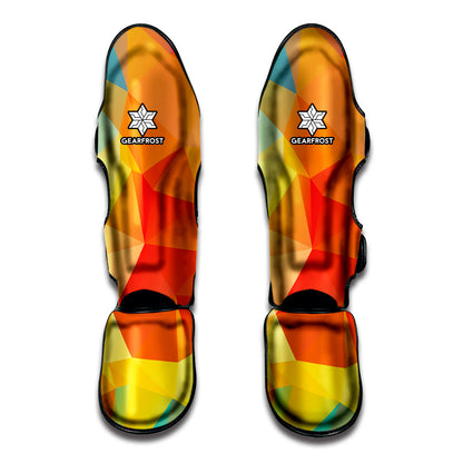 Abstract Polygonal Geometric Print Muay Thai Shin Guard