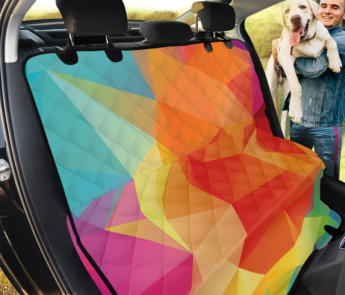Abstract Polygonal Geometric Print Pet Car Back Seat Cover
