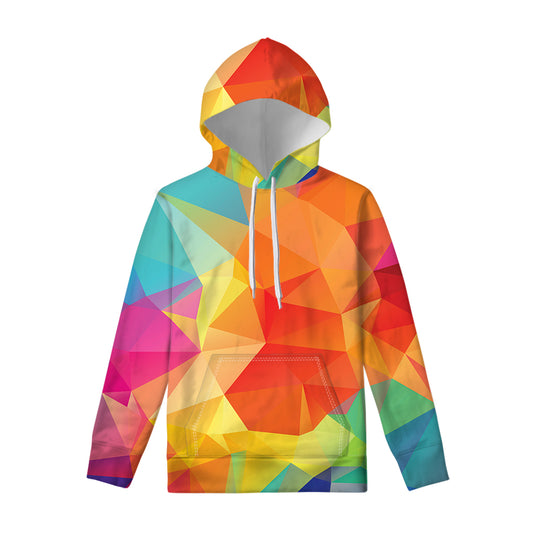 Abstract Polygonal Geometric Print Pullover Hoodie