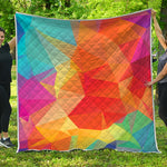 Abstract Polygonal Geometric Print Quilt