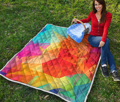 Abstract Polygonal Geometric Print Quilt
