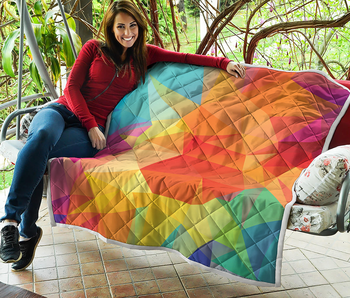 Abstract Polygonal Geometric Print Quilt