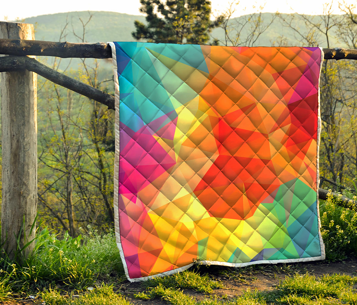 Abstract Polygonal Geometric Print Quilt