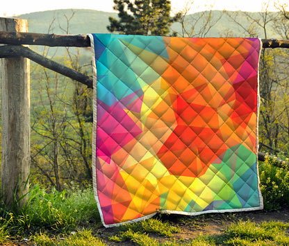 Abstract Polygonal Geometric Print Quilt