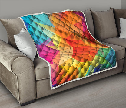 Abstract Polygonal Geometric Print Quilt