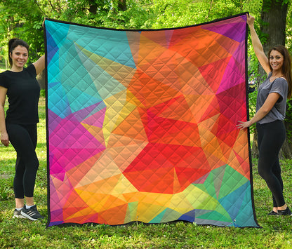 Abstract Polygonal Geometric Print Quilt