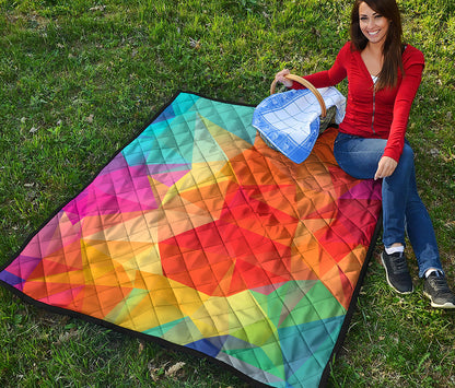 Abstract Polygonal Geometric Print Quilt