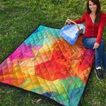 Abstract Polygonal Geometric Print Quilt