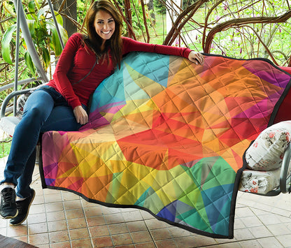 Abstract Polygonal Geometric Print Quilt