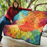 Abstract Polygonal Geometric Print Quilt