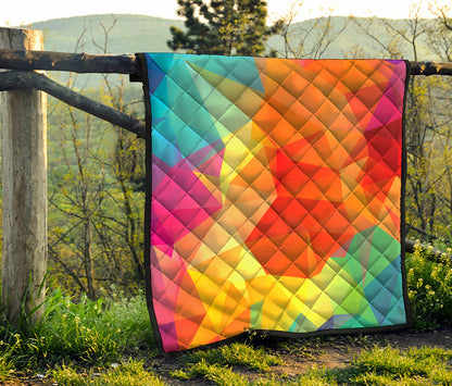 Abstract Polygonal Geometric Print Quilt