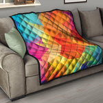 Abstract Polygonal Geometric Print Quilt