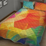 Abstract Polygonal Geometric Print Quilt Bed Set