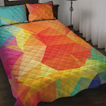Abstract Polygonal Geometric Print Quilt Bed Set