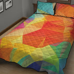 Abstract Polygonal Geometric Print Quilt Bed Set