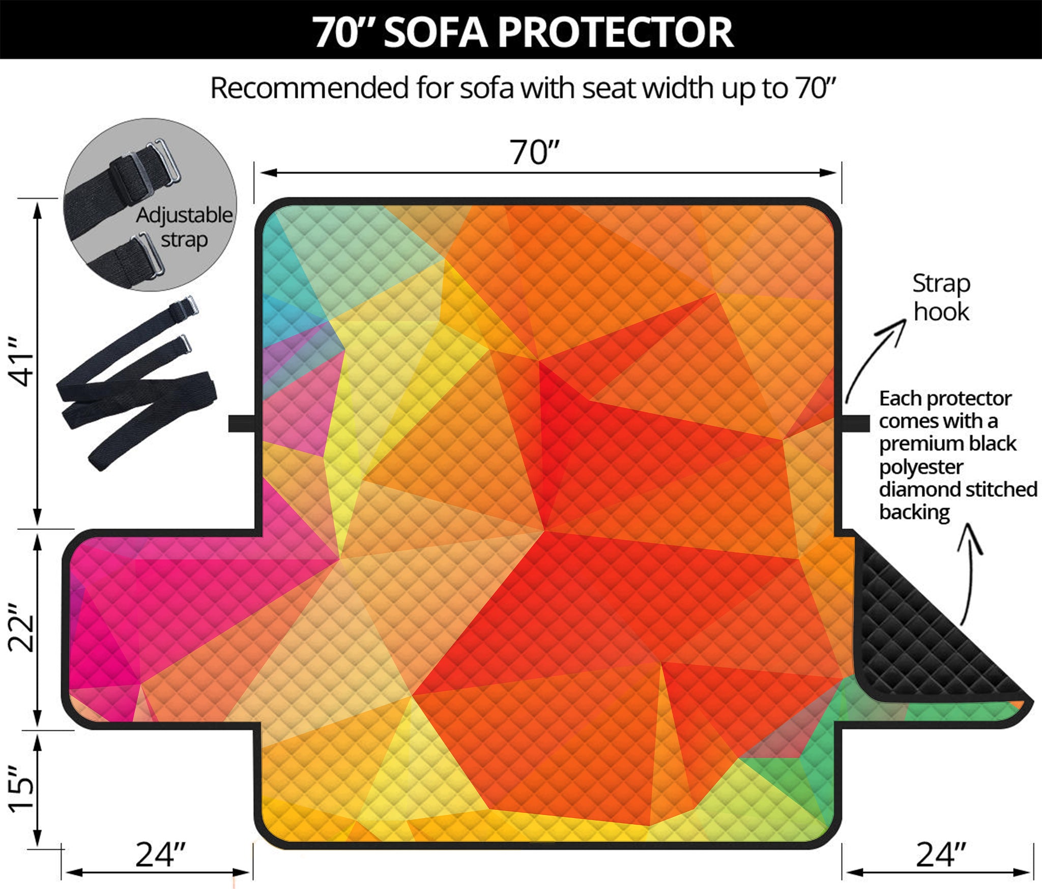 Abstract Polygonal Geometric Print Sofa Protector