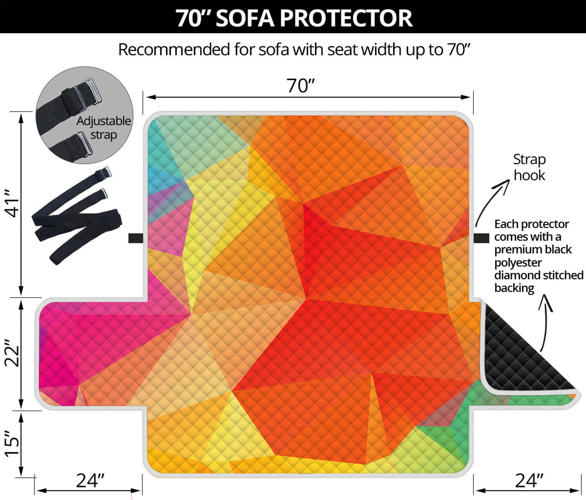 Abstract Polygonal Geometric Print Sofa Protector