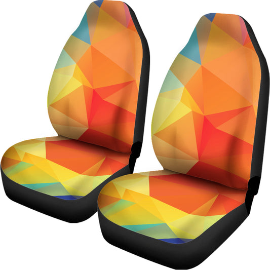Abstract Polygonal Geometric Print Universal Fit Car Seat Covers