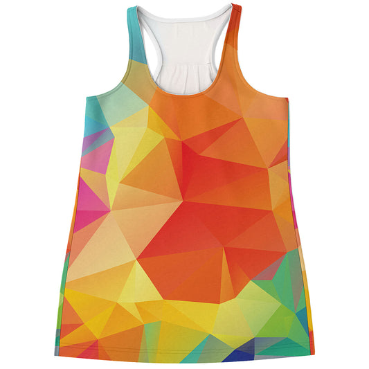 Abstract Polygonal Geometric Print Women's Racerback Tank Top