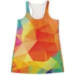 Abstract Polygonal Geometric Print Women's Racerback Tank Top