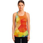 Abstract Polygonal Geometric Print Women's Racerback Tank Top
