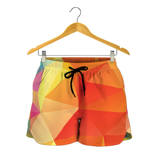 Abstract Polygonal Geometric Print Women's Shorts