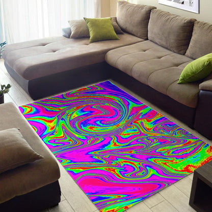 Abstract Psychedelic Liquid Trippy Print Area Rug GearFrost