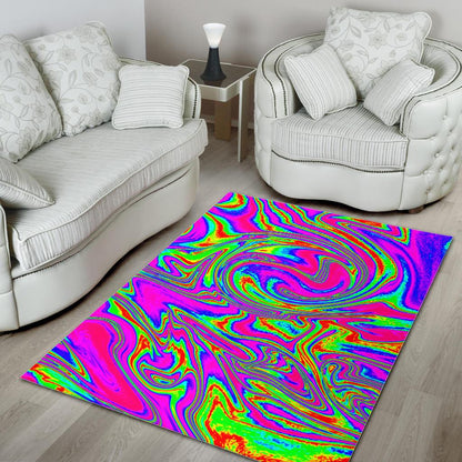 Abstract Psychedelic Liquid Trippy Print Area Rug GearFrost