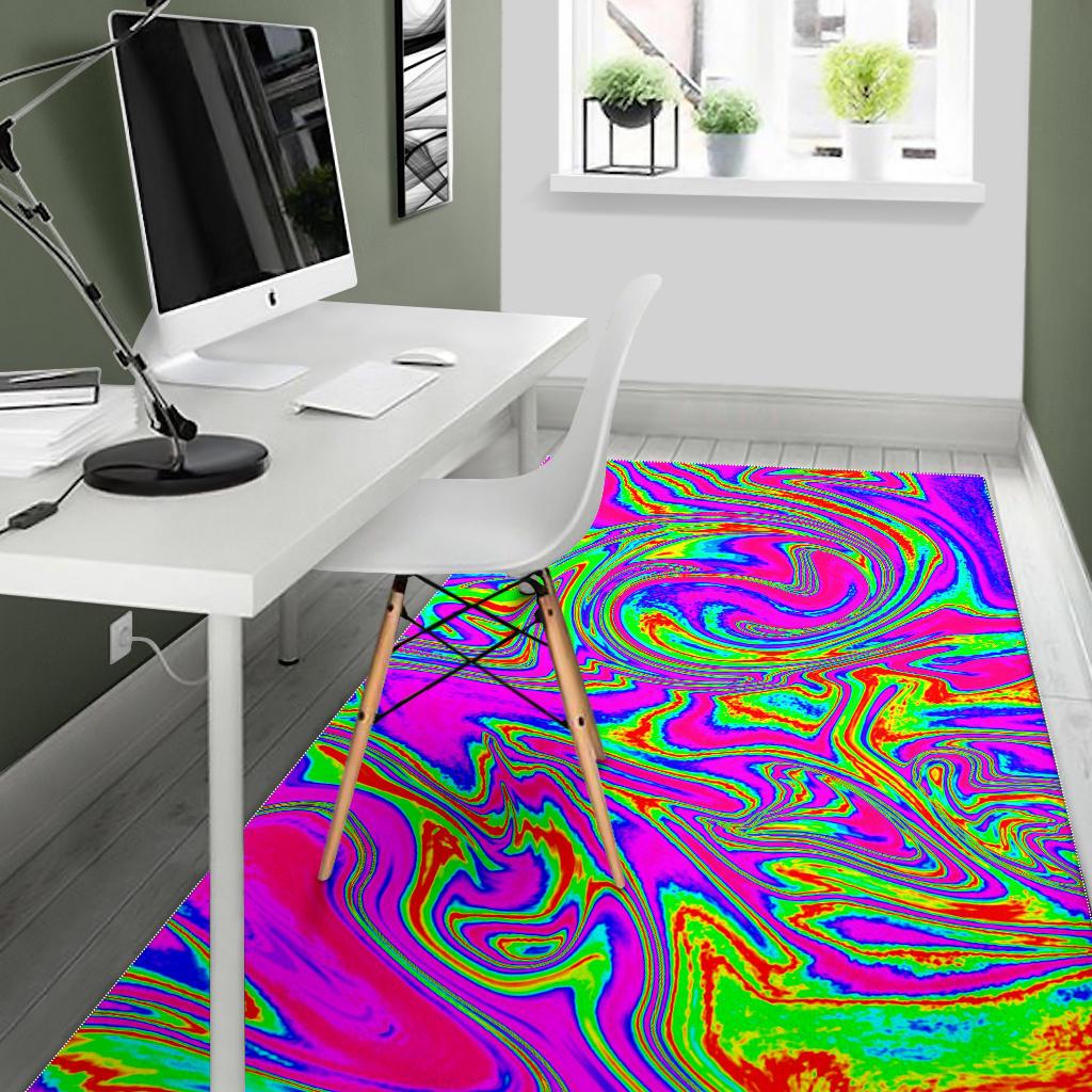 Abstract Psychedelic Liquid Trippy Print Area Rug GearFrost