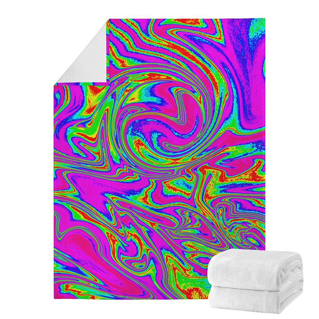 Abstract Psychedelic Liquid Trippy Print Blanket