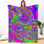 Abstract Psychedelic Liquid Trippy Print Blanket