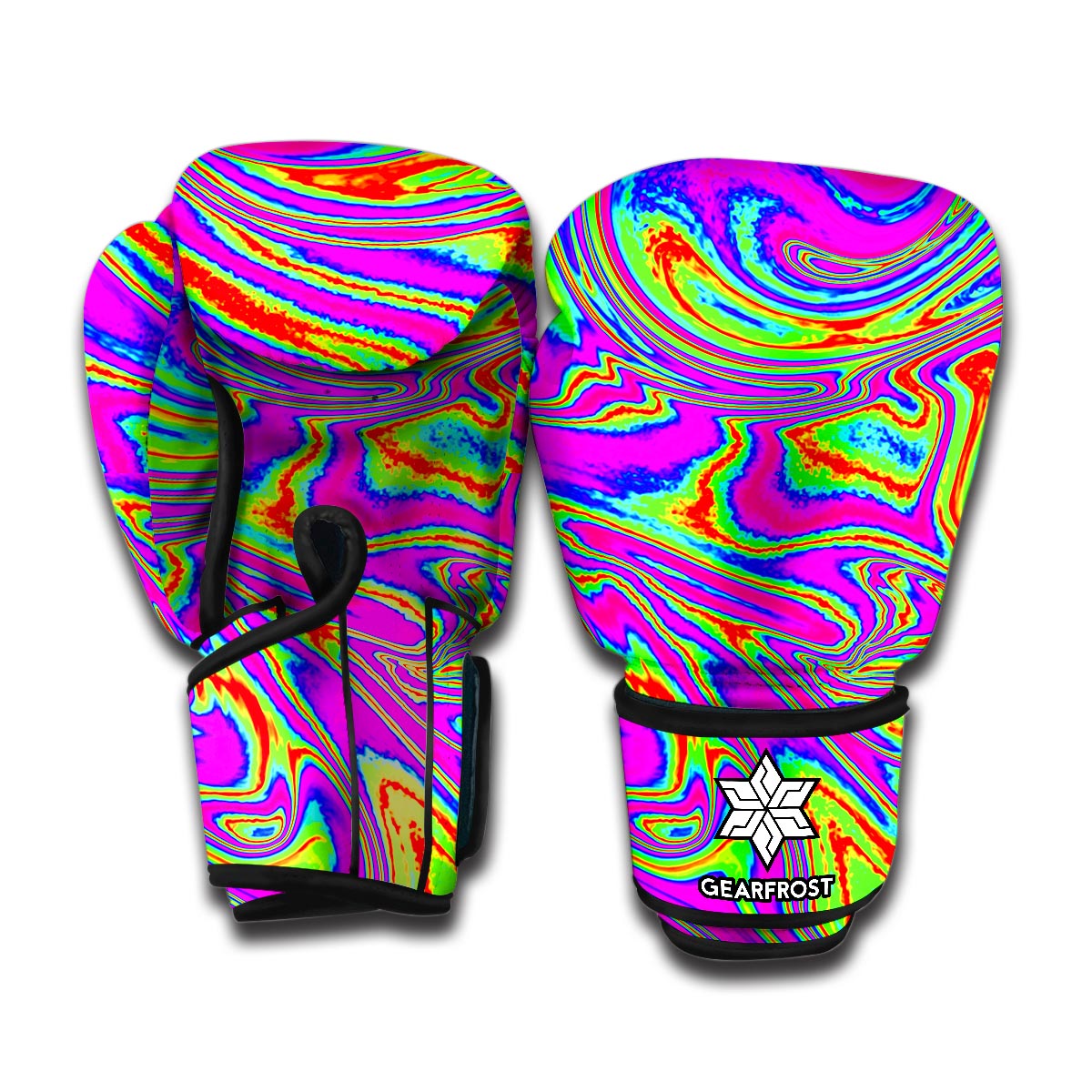 Abstract Psychedelic Liquid Trippy Print Boxing Gloves